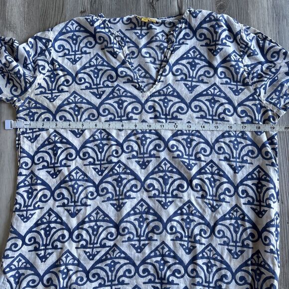Roberta Roller Rabbit Kurta Top Blue And White Size Small - Picture 6 of 10